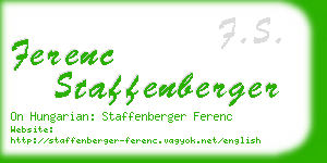 ferenc staffenberger business card